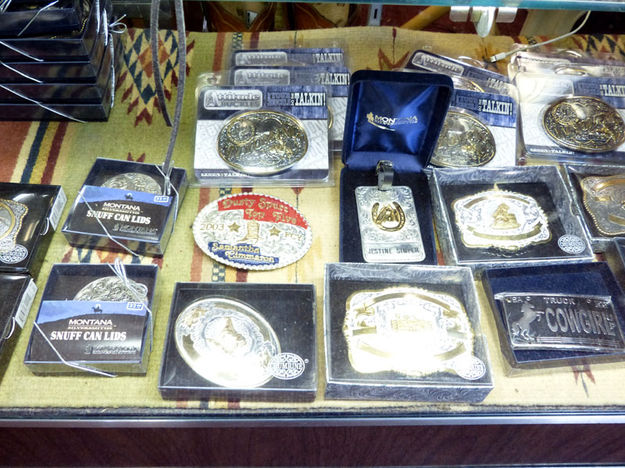 Buckles & Snuff Can lids. Photo by Dawn Ballou, Pinedale Online.
