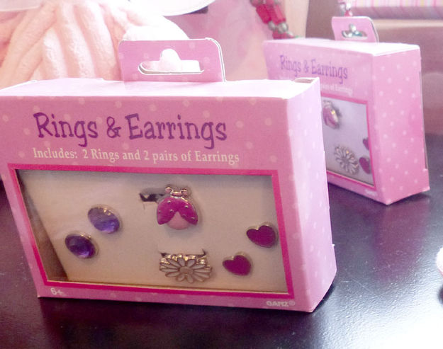 Little Girl's earrings & rings. Photo by Dawn Ballou, Pinedale Online.