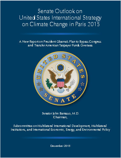 Senate Climate Change report. Photo by Senator John Barrasso.