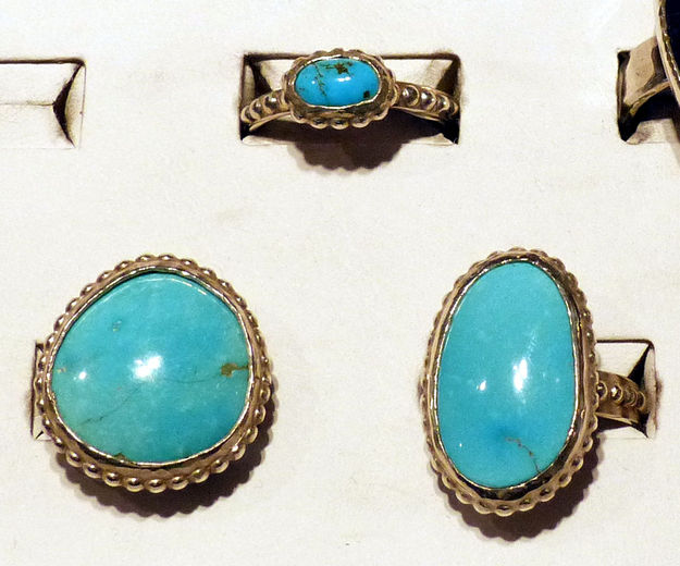 Turquoise & Silver rings. Photo by Dawn Ballou, Pinedale Online.