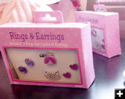 Little Girl's earrings & rings. Photo by Dawn Ballou, Pinedale Online.