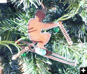 Skier ornament. Photo by Dawn Ballou, Pinedale Online.