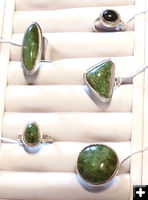 Wyoming Jade rings. Photo by Dawn Ballou, Pinedale Online.