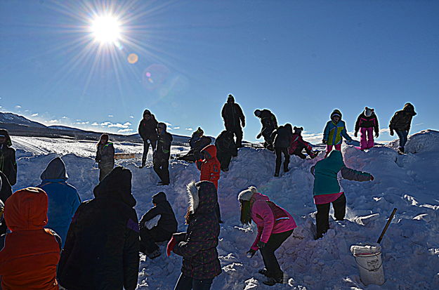 School Kids on a Hill. Photo by Terry Allen.