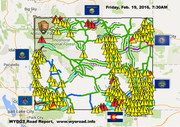 Feb. 19, 2016 Wyoming roads. Photo by Pinedale Online!.