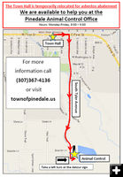 Map to Town Shop. Photo by Town of Pinedale.