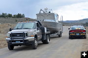 Sonar Boat Crew Leaves. Photo by Terry Allen, Pinedale Online!.