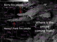 Smoke August 24, 2016. Photo by National Weather Service - Riverton, Wyoming.