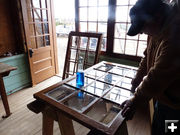 Window work. Photo by Dawn Ballou, Pinedale Online.