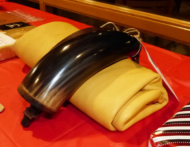 Deer Hide and Powder Horn. Photo by Dawn Ballou, Pinedale Online.