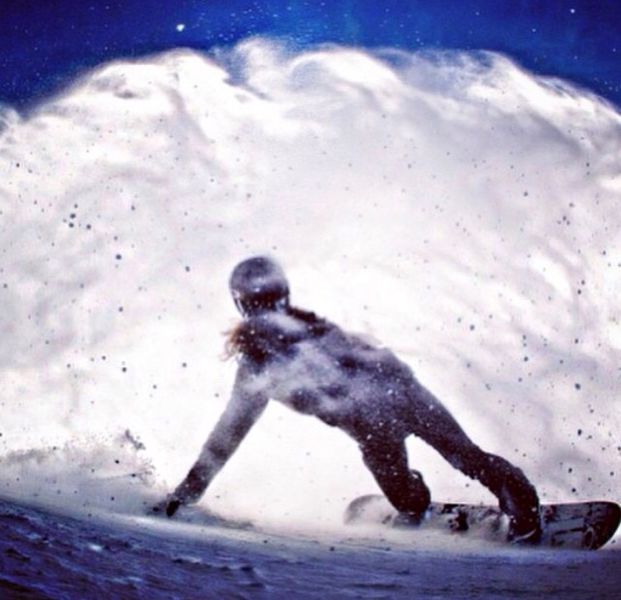 MK Waldrep snowboarding. Photo by White Pine Resort.