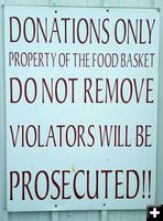 Please donate only resellable items. Photo by Pinedale Food Basket.