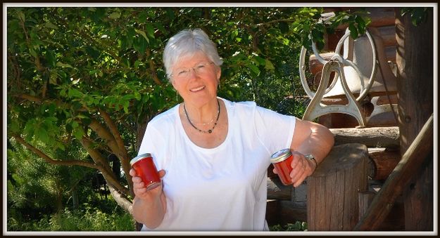 Coralee and her Crab Apple Jelly. Photo by Terry Allen.