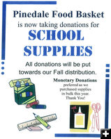 School Supply Fund Drive. Photo by Pinedale Food Basket.