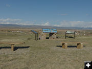 Signs and benches. Photo by Pinedale Online.