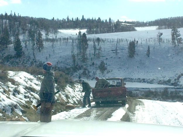 Ditch erosion control work. Photo by Mindi Crabb.