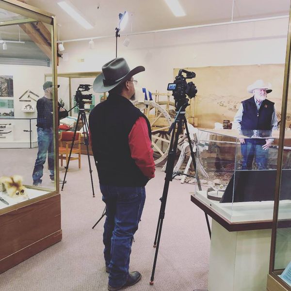 2 camera shoot. Photo by Museum of the Mountain Man.