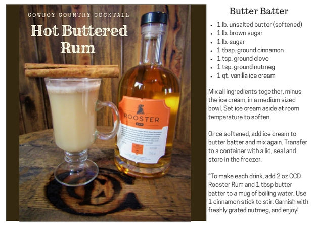 Hot Buttered Rum recipe. Photo by Cowboy Country Distilling.