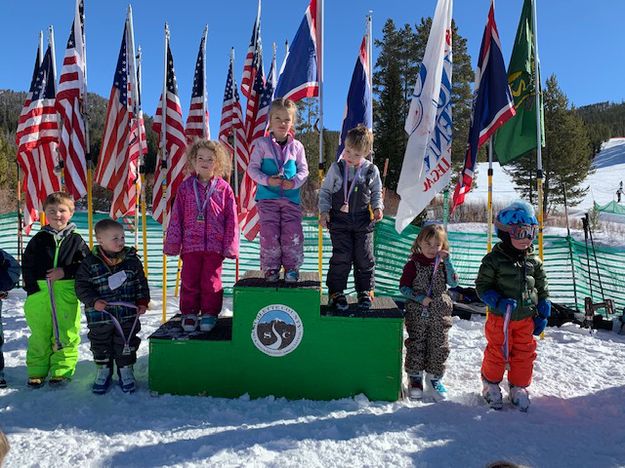 3-4 year old age group winners. Photo by White Pine Ski Area.