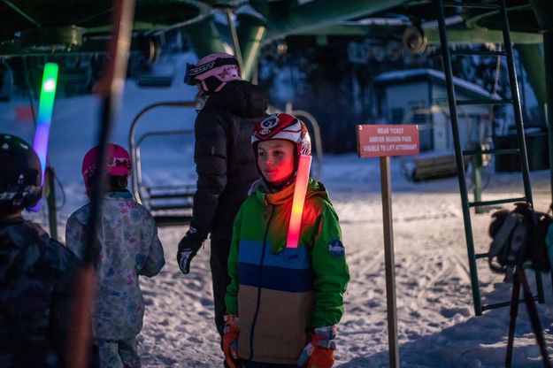 Waiting for the lift ride. Photo by White Pine Ski Resort.