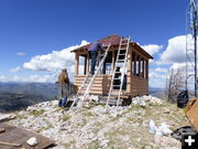 Working on roof. Photo by Pinedale Online.
