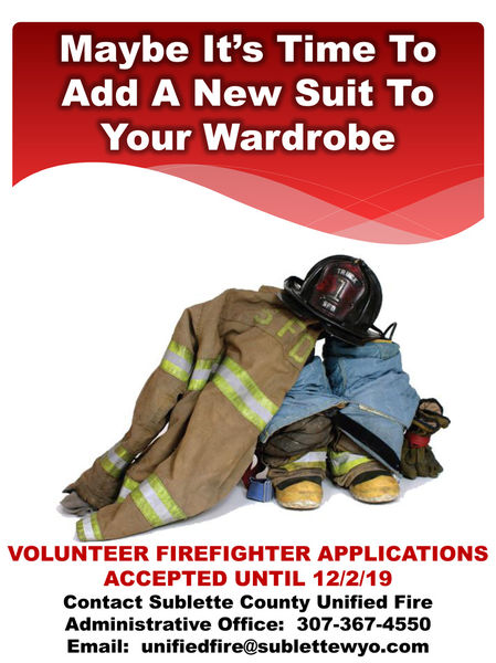 Volunteer Firefighters Needed. Photo by Sublette County Unified Fire.