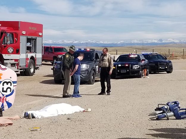 She went through the windshield and died. Photo by Sublette County Sheriff's Office.