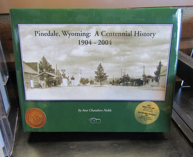 Pinedale history book. Photo by Dawn Ballou, Pinedale Online.