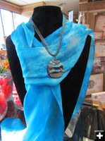 Scarf and Necklace. Photo by Dawn Ballou, Pinedale Online.