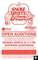 Snow White auditions. Photo by Pinedale Fine Arts Council.