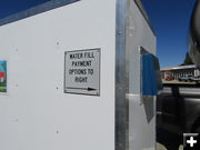 Water fill payment options. Photo by Dawn Ballou, Pinedale Online.