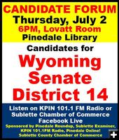 Candidate Forum July 2. Photo by Pinedale Online.