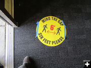 Floor stickers. Photo by Dawn Ballou, Pinedale Online.
