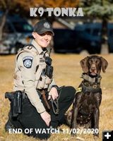 Deputy Mansur and Tonka. Photo by Sublette County Sheriff's Office.