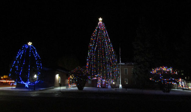 Sublette County Courthouse lights. Photo by Pinedale Online.