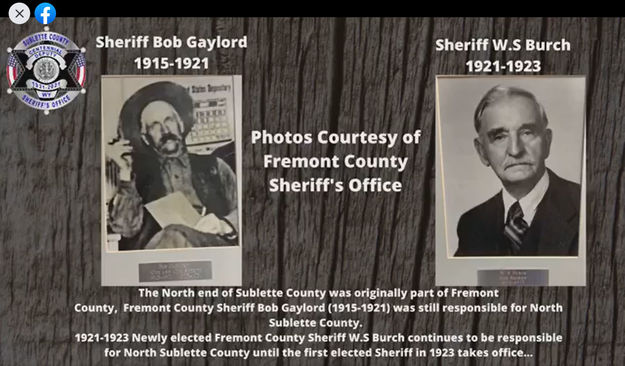 History of the SCSO. Photo by Sublette County Sheriff's Office.