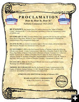 Proclamation. Photo by Sublette Centennial Committee.