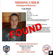 Cole has been found safe. Photo by Sublette County Sheriff's Office.