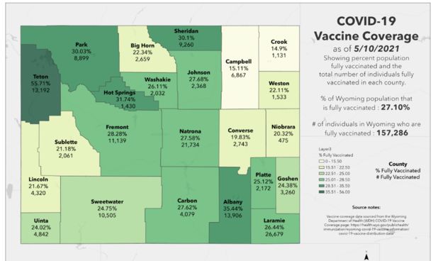 Wyoming vaccine coverage. Photo by Wyoming Department of Health.