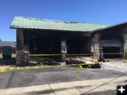 Fire damage. Photo by Bob Rule, KPIN 101.1 FM Radio.
