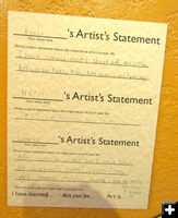 Artist Statements. Photo by Dawn Ballou, Pinedale Online.