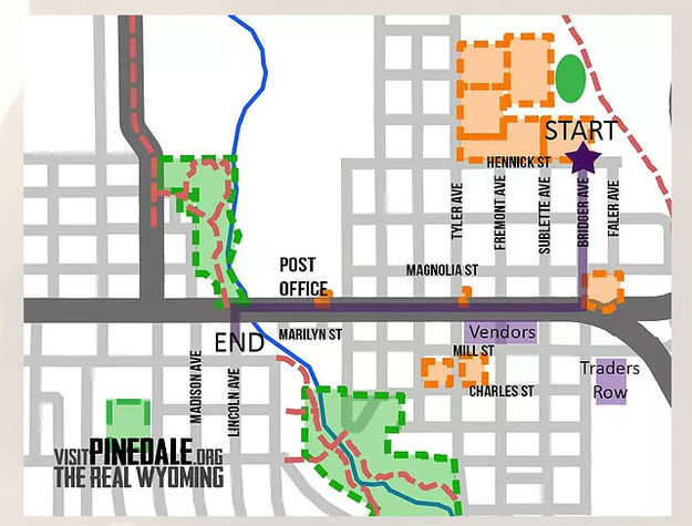 2021 Parade Route Map. Photo by Main Street Pinedale.