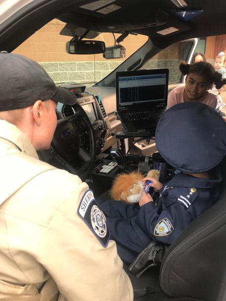 In the patrol car. Photo by Sublette County Sheriff's Office.