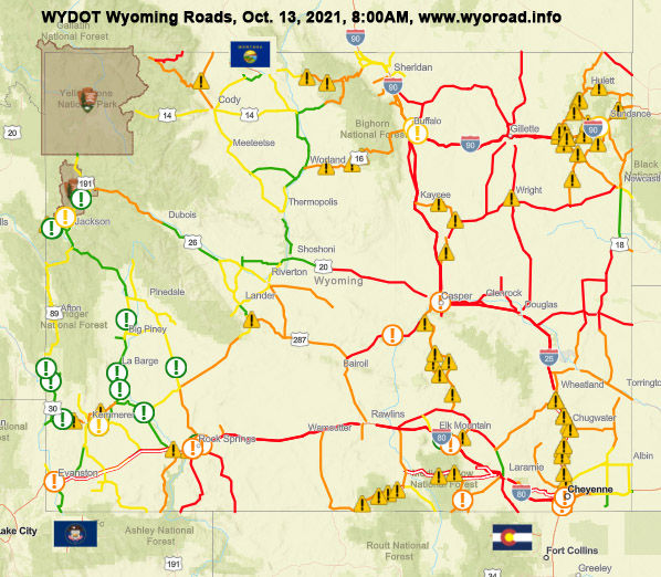 Wyoming roads Oct 13 2021. Photo by Pinedale Online.