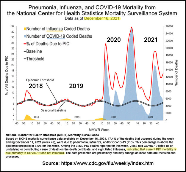 Flu vs COVID deaths. Photo by Pinedale Online.