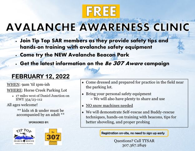 Avalanche Clinic. Photo by Tip Top Search & Rescue.