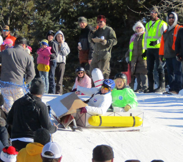 3rd run-not much left of the craft. Photo by Dawn Ballou, Pinedale Online.