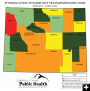 Teton County remains in Red Zone. Photo by Wyoming Department of Health.