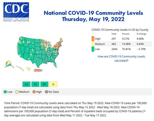 CDC COVID-19 Map. Photo by Centers for Disease Control.