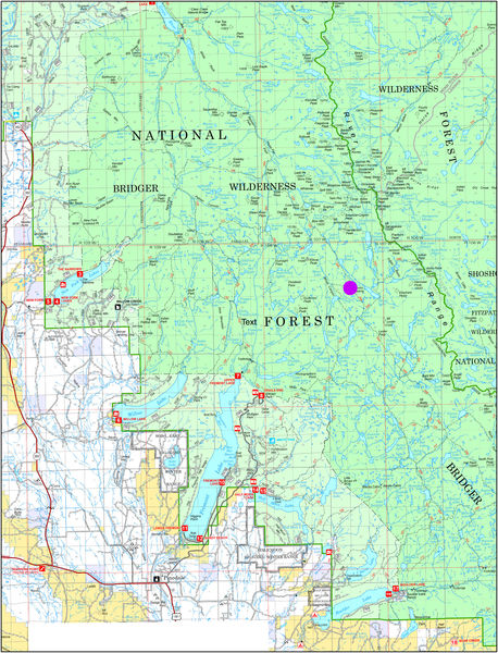 Area location map. Photo by Bridger-Teton National Forest.